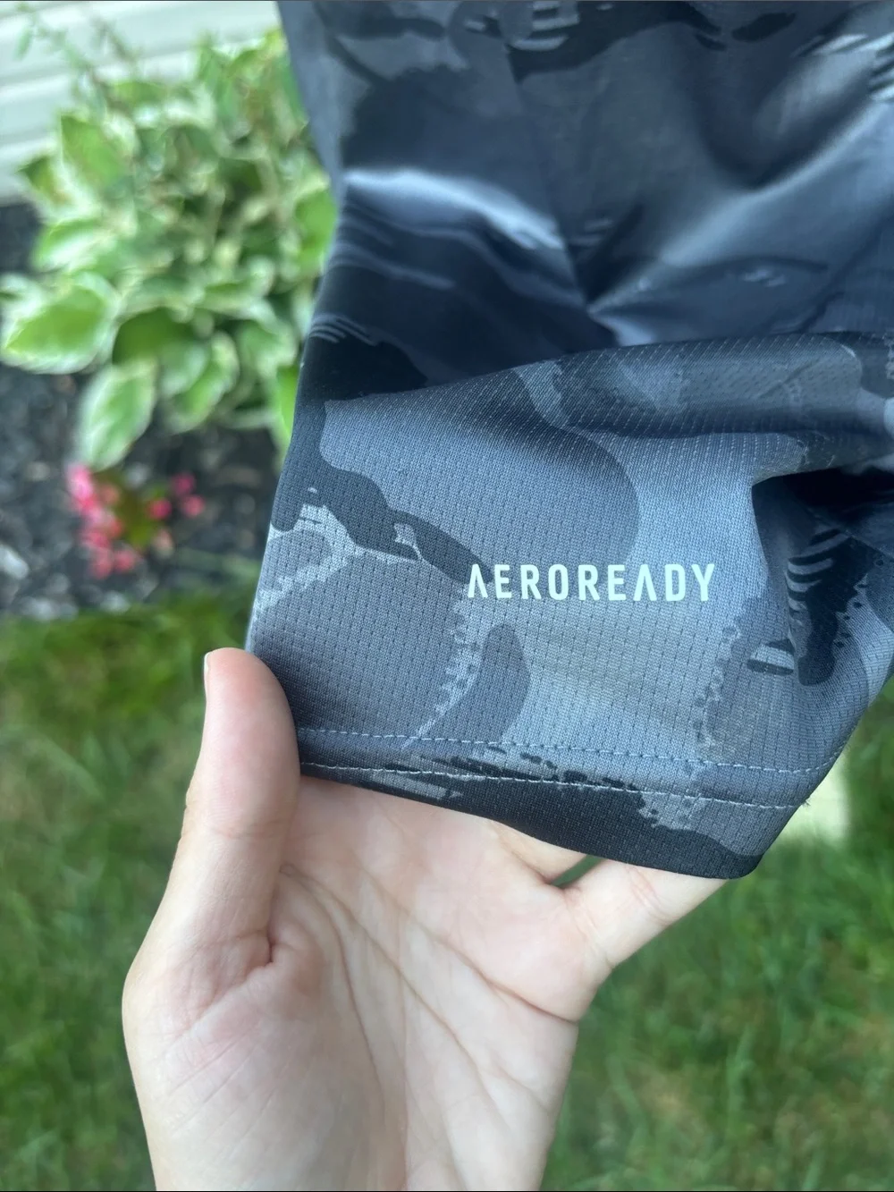 adidas Gray and Black Camo Short Sleeve Tee